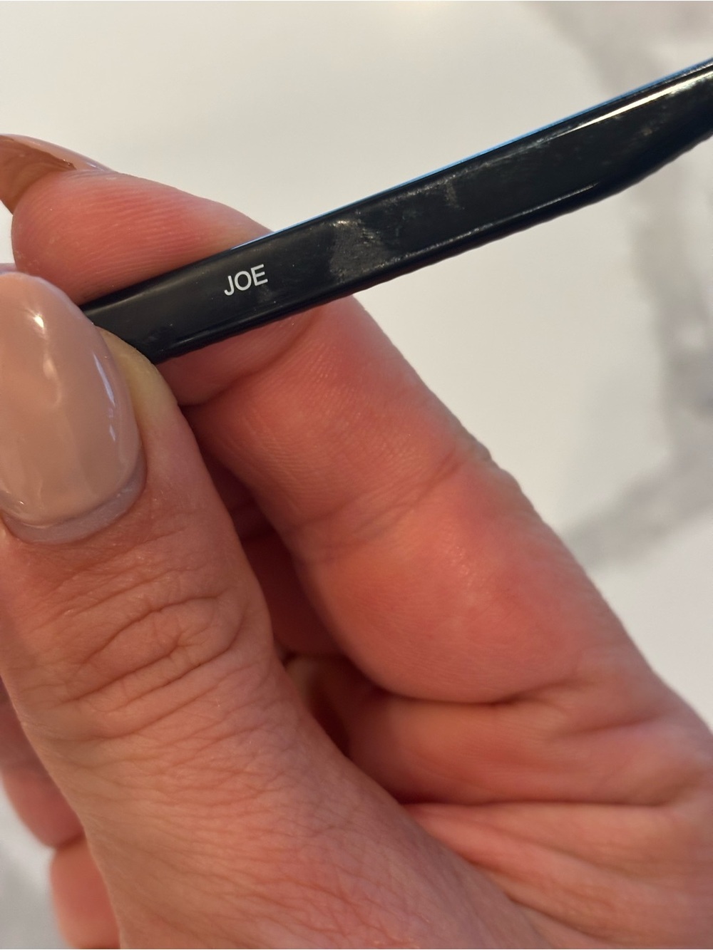 Joseph Abboud Men’s Square Eyeglass Frames in Black and Clear Gradient Fade - Picture 4 of 9